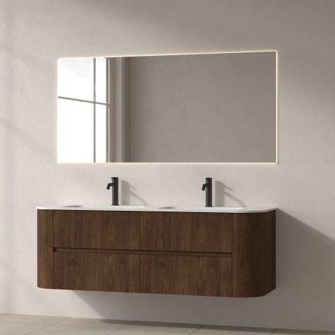 Haven 1500mm Wall-Hung Vanity - Walnut - Image 4