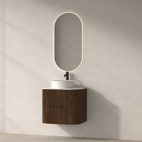 Haven 600mm Wall-Hung Vanity - Walnut - Image 3