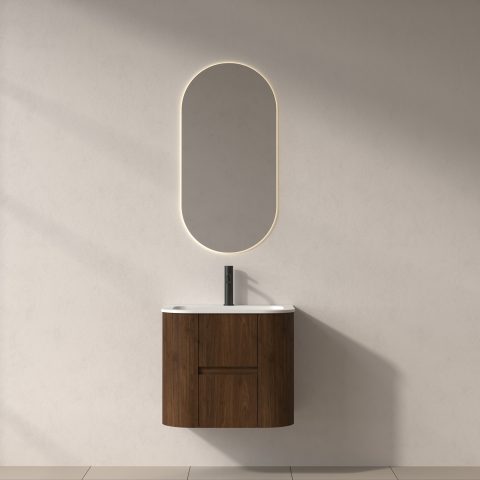 Haven 600mm Wall-Hung Vanity - Walnut - Image 2