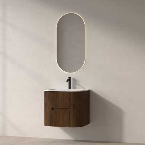 Haven 600mm Wall-Hung Vanity - Walnut - Image 4