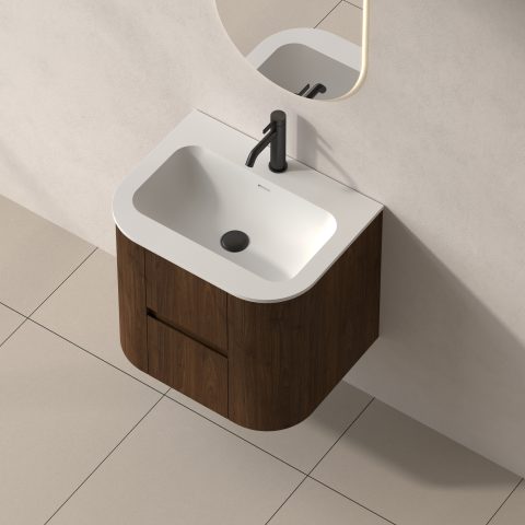 Haven 600mm Wall-Hung Vanity - Walnut - Image 6