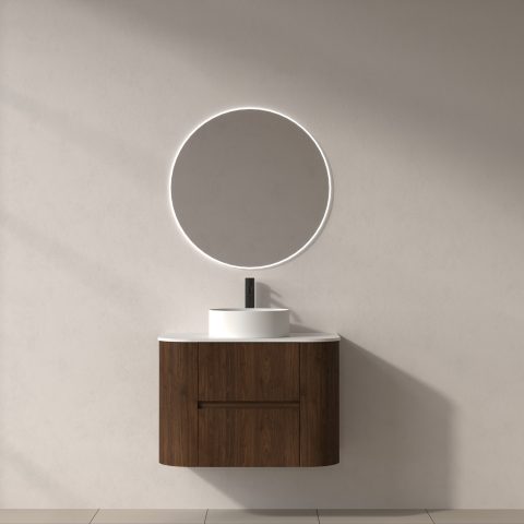 Haven 750mm Wall-Hung Vanity - Walnut - Image 1