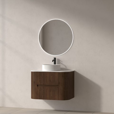 Haven 750mm Wall-Hung Vanity - Walnut - Image 3