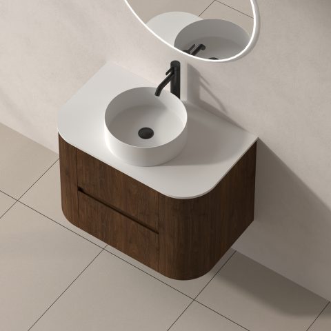 Haven 750mm Wall-Hung Vanity - Walnut - Image 5