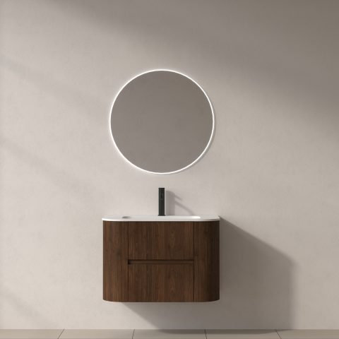 Haven 750mm Wall-Hung Vanity - Walnut - Image 2