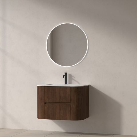 Haven 750mm Wall-Hung Vanity - Walnut - Image 4