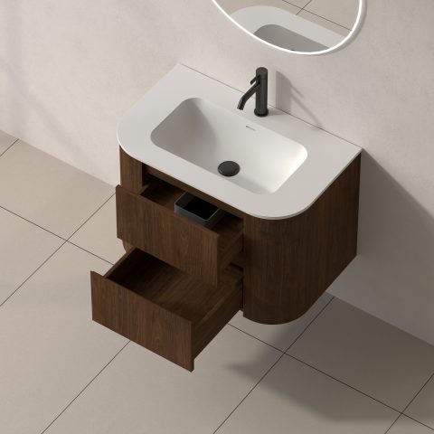 Haven 750mm Wall-Hung Vanity - Walnut - Image 8