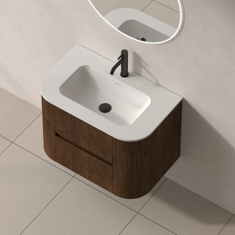 Haven 750mm Wall-Hung Vanity - Walnut - Image 6