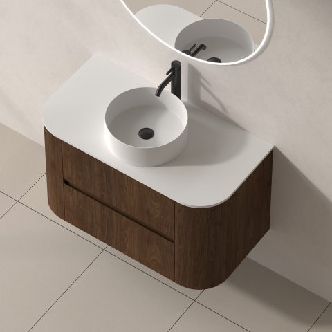 Haven 900mm Wall-Hung Vanity - Walnut - Image 5