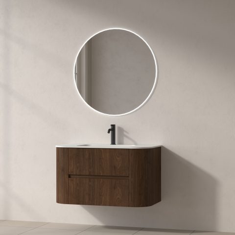 Haven 900mm Wall-Hung Vanity - Walnut - Image 4