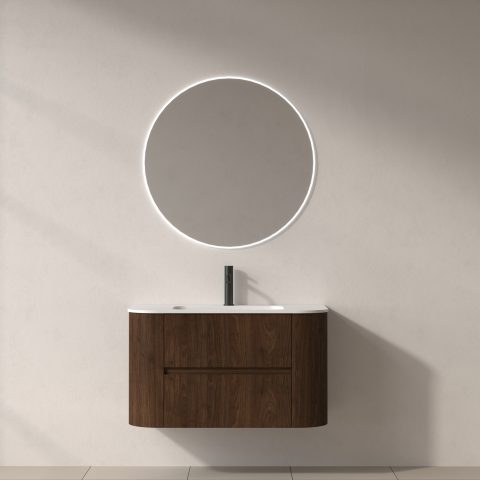 Haven 900mm Wall-Hung Vanity - Walnut - Image 2