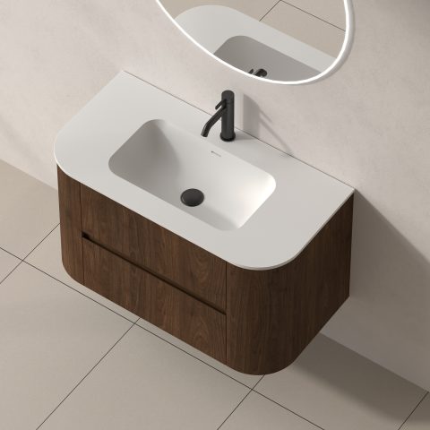 Haven 900mm Wall-Hung Vanity - Walnut - Image 6