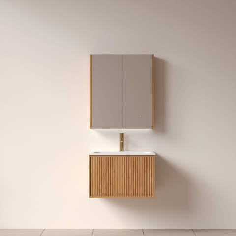 Aura 600mm Wall-Hung Vanity - Acacia - Image 2