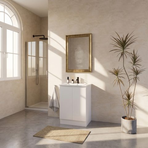 Avalon 600mm Premium Plywood Floor-Standing Vanity - Gloss White - Image 3