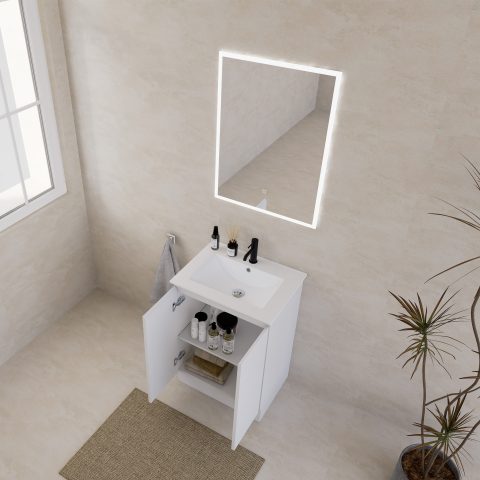 Avalon 600mm Premium Plywood Floor-Standing Vanity - Gloss White - Image 5