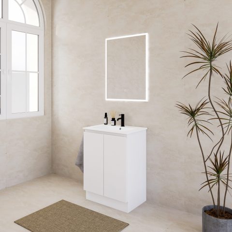 Avalon 600mm Premium Plywood Floor-Standing Vanity - Gloss White - Image 2