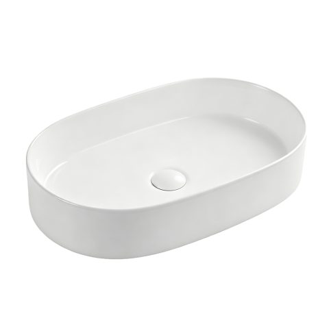 Elara 600mm Above-Counter Basin - Gloss White - Image 1