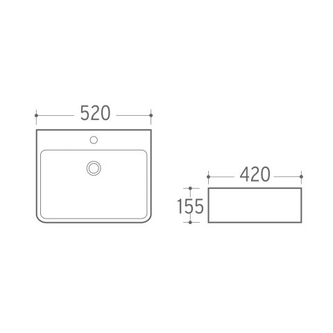 Milano 500mm Above-Counter basin - Gloss White - Image 3