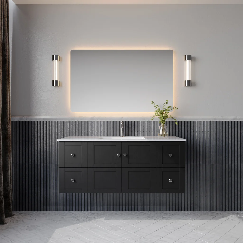 Black Solid Wall-Hung Vanity