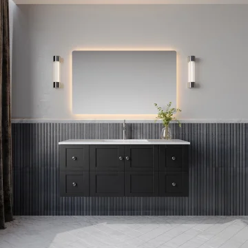 Black Solid Wall-Hung Vanity