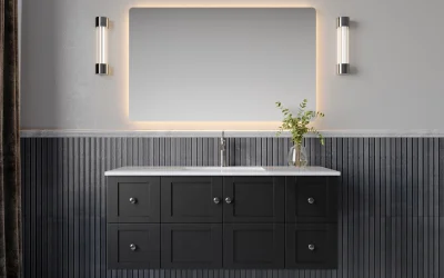 Black Solid Wall-Hung Vanity