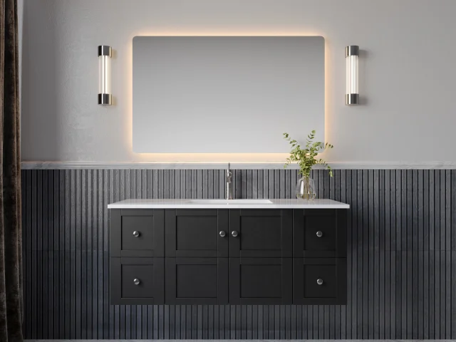 Black Solid Wall-Hung Vanity