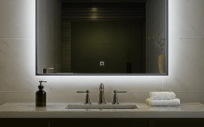 Lina framed rectangle back-lit LED mirror