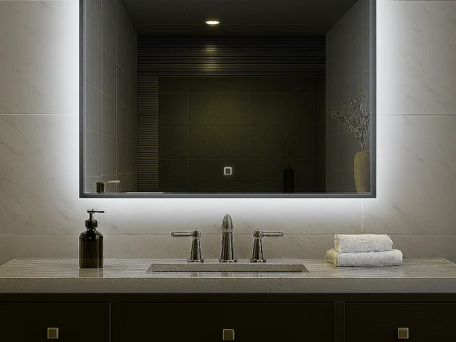 Lina framed rectangle back-lit LED mirror