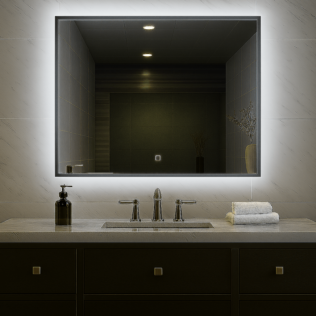 Lina framed rectangle back-lit LED mirror