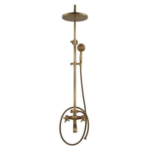 Antique Brass Exposed Shower System - Image 1