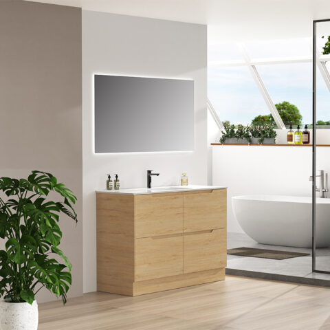WAI 1200mm Free Standing Premium Plywood Vanity - Honey Oak - Image 1