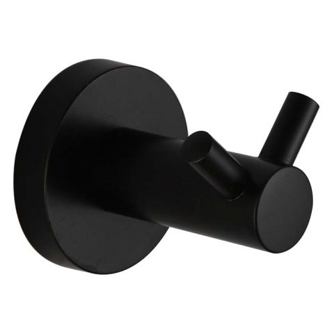 Bathroom Bedroom Double Rob Hook Matte Black - Image 1