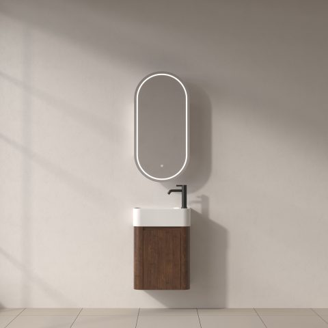 Haven 450mm Wall-Hung Vanity - Walnut - Image 1