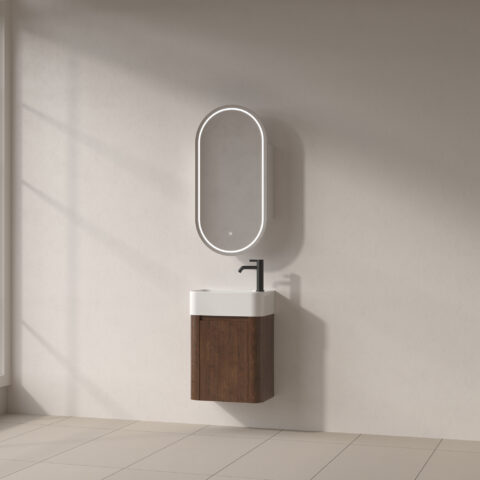 Haven 450mm Wall-Hung Vanity - Walnut - Image 2