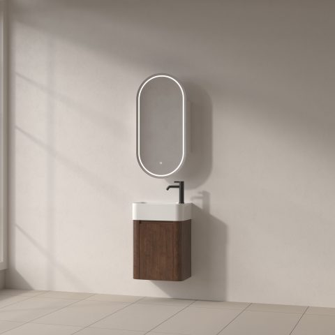 Haven 450mm Wall-Hung Vanity - Walnut - Image 2