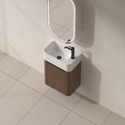 Haven 450mm Wall-Hung Vanity - Walnut - Image 3