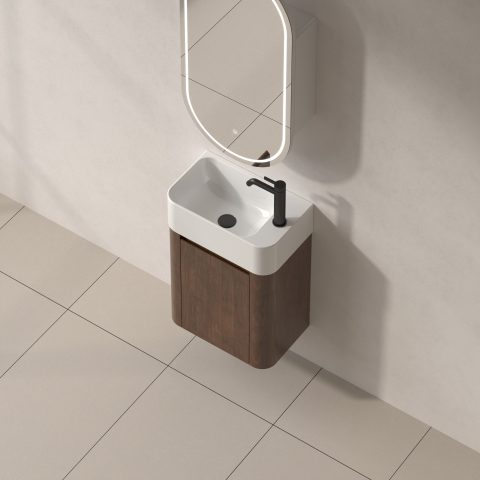 Haven 450mm Wall-Hung Vanity - Walnut - Image 3