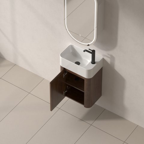 Haven 450mm Wall-Hung Vanity - Walnut - Image 4